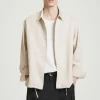 COS RELAXED DRAWSTRING COTTON SHIRT BEIGE Clearance