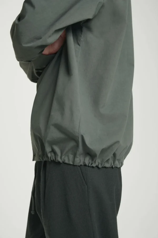 COS RELAXED DRAWSTRING COTTON SHIRT DARK GREEN Hot