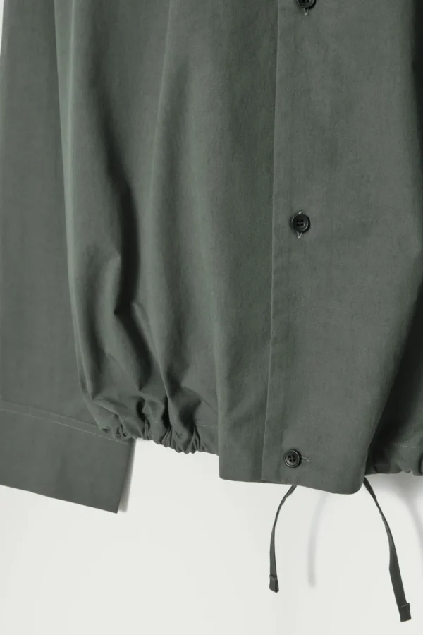 COS RELAXED DRAWSTRING COTTON SHIRT DARK GREEN Hot