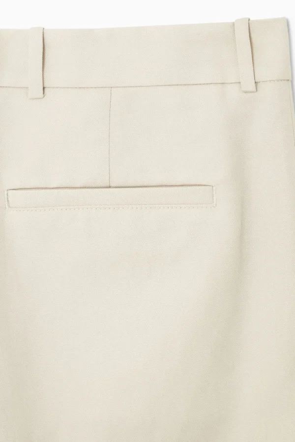 COS RELAXED PLEATED LINEN STRAIGHT-LEG PANTS LIGHT BEIGE Clearance