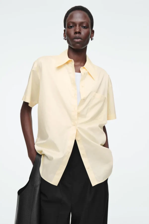 COS RELAXED SHORT-SLEEVED COTTON SHIRT YELLOW Online