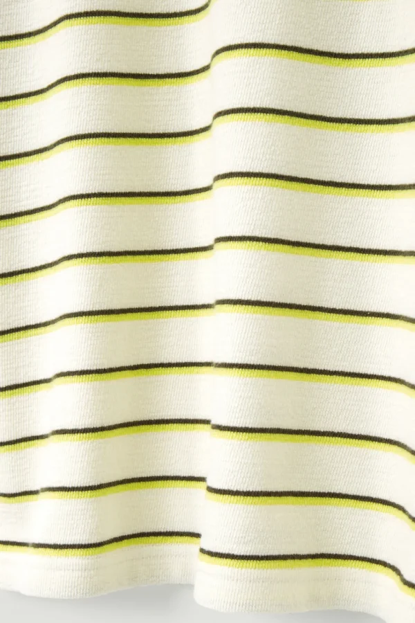 COS RELAXED STRIPED COTTON-BOUCLÉ T-SHIRT YELLOW / STRIPED Flash Sale