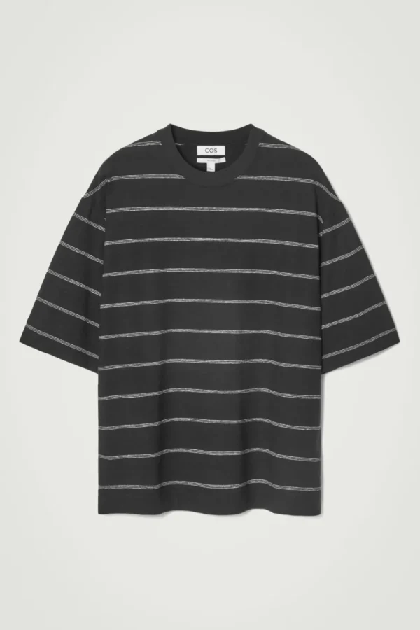 COS RELAXED STRIPED HEMP-JERSEY T-SHIRT BLACK / STRIPED Store