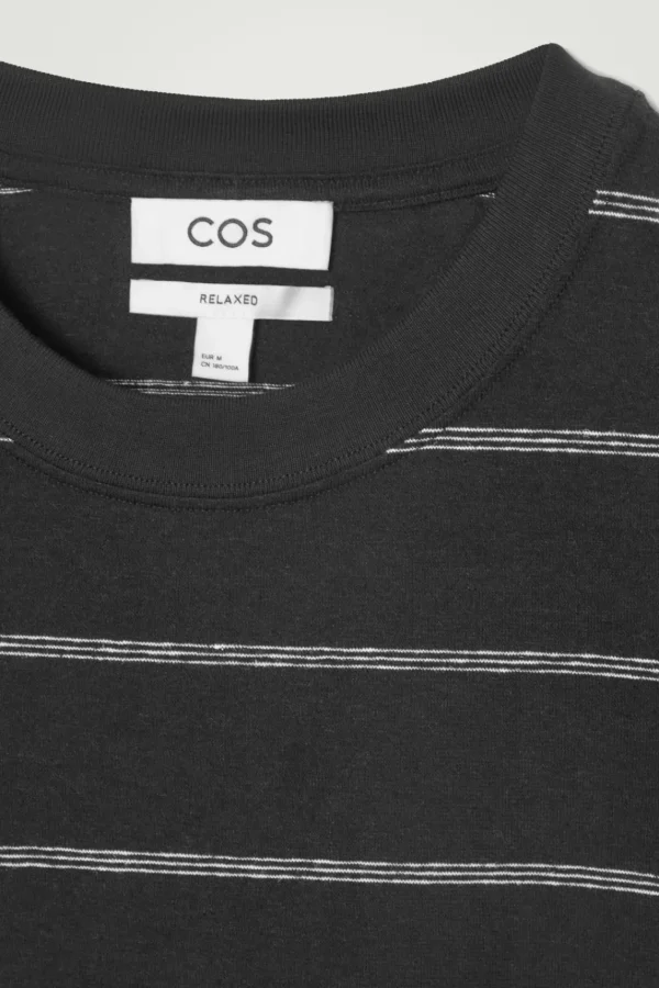 COS RELAXED STRIPED HEMP-JERSEY T-SHIRT BLACK / STRIPED Store