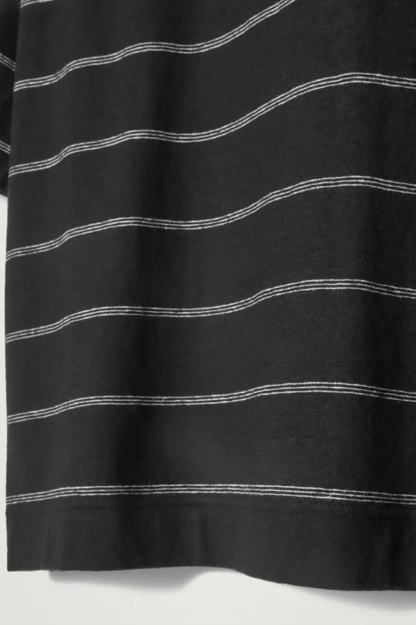 COS RELAXED STRIPED HEMP-JERSEY T-SHIRT BLACK / STRIPED Store