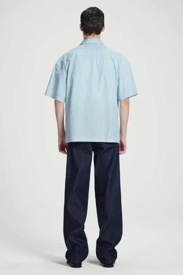 COS RELAXED STRIPED SHORT-SLEEVED SHIRT BLUE / STRIPED Fashion