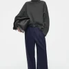 COS RELAXED TAILORED WOOL WIDE-LEG PANTS NAVY Discount