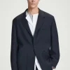 COS RELAXED UNSTRUCTURED MERINO WOOL-BLEND BLAZER NAVY Flash Sale