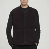 COS REVERSIBLE FAUX SHEARLING GILET BLACK / BROWN Clearance