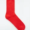 COS RIBBED CASHMERE SOCKS BRIGHT RED New