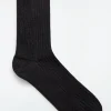 COS RIBBED LUREX SOCKS BLACK Outlet