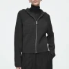 COS RIBBED MERINO WOOL HOODED JACKET CHARCOAL Store