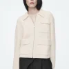 COS RIBBED MERINO WOOL UTILITY JACKET CREAM Store