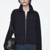 COS RIBBED MERINO WOOL UTILITY JACKET NAVY Sale