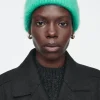 COS RIBBED MOHAIR BEANIE BRIGHT GREEN Clearance