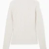 COS RIBBED PURE CASHMERE TURTLENECK SWEATER OFF-WHITE Discount