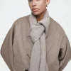 COS RIBBED WOOL AND CASHMERE SCARF BEIGE Hot