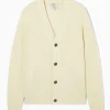 COS RIBBED WOOL AND CASHMERE CARDIGAN CREAM Best Sale