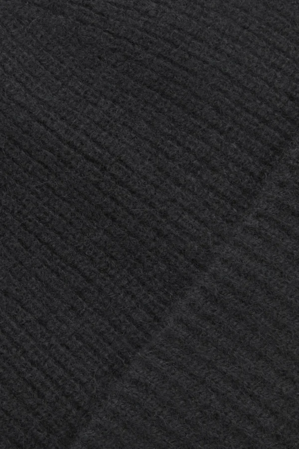 COS RIBBED WOOL AND CASHMERE BEANIE Black Sale