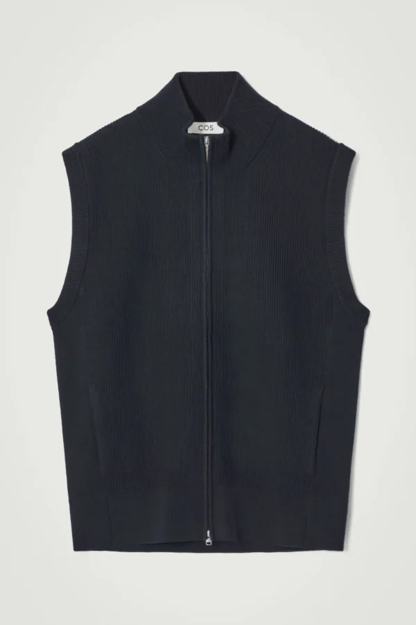 COS RIBBED WOOL TANK NAVY Clearance