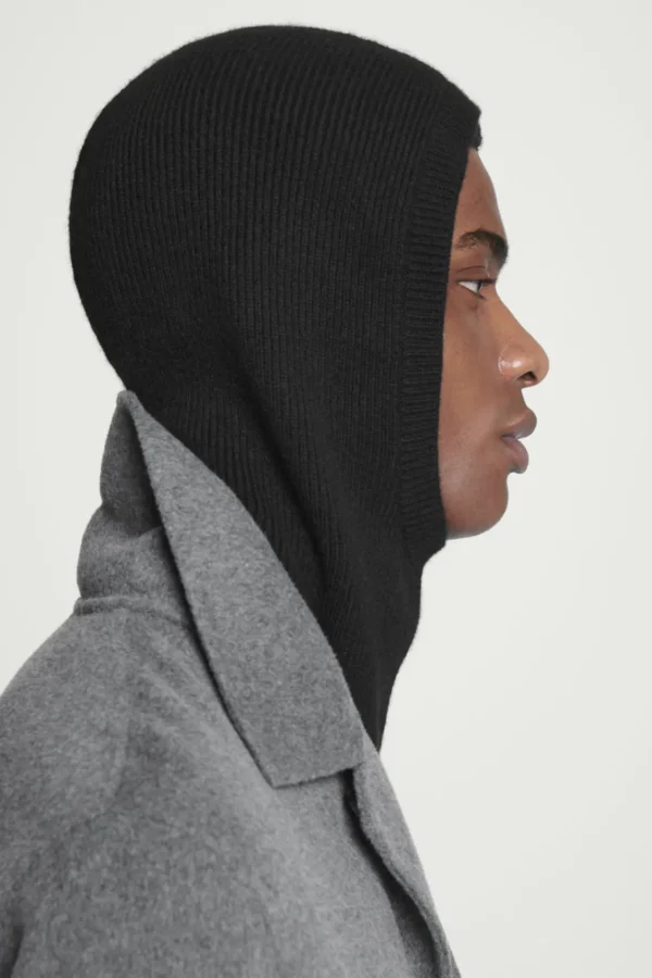 COS RIBBED WOOL-CASHMERE BALACLAVA BLACK Online