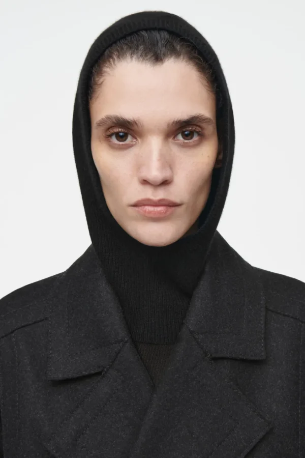 COS RIBBED WOOL-CASHMERE BALACLAVA BLACK Online