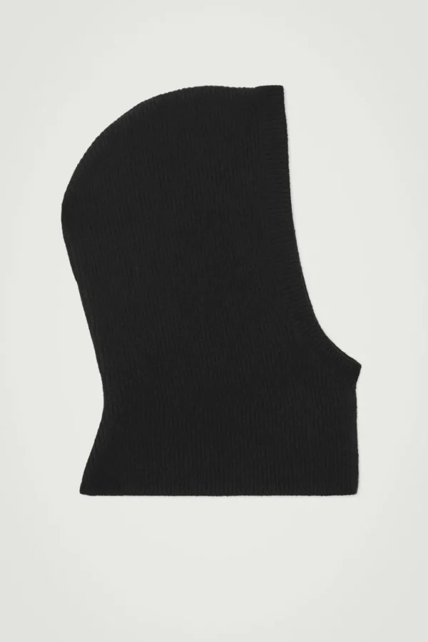 COS RIBBED WOOL-CASHMERE BALACLAVA BLACK Online