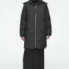 COS RIBBED-COLLAR QUILTED COAT BLACK Outlet