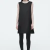 COS SATIN RACER-NECK MINI DRESS BLACK Best