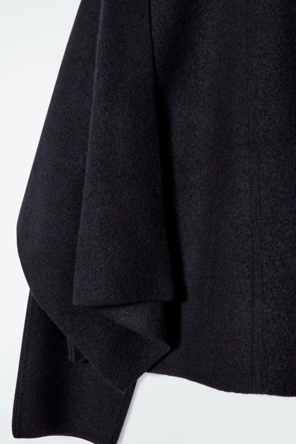 COS SCARF-DETAIL WOOL CAPE NAVY Discount