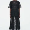 COS SHEER EMBROIDERED MOHAIR SKIRT BLACK Cheap