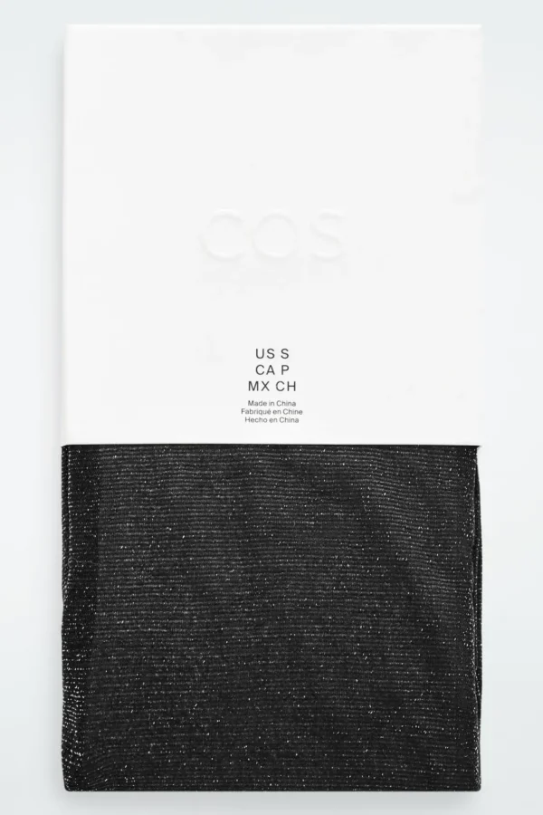 COS SHEER LUREX TIGHTS BLACK / SILVER Store