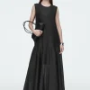 COS SHEER MAXI DRESS BLACK Discount