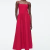 COS SHIR MIDI DRESS RED Outlet