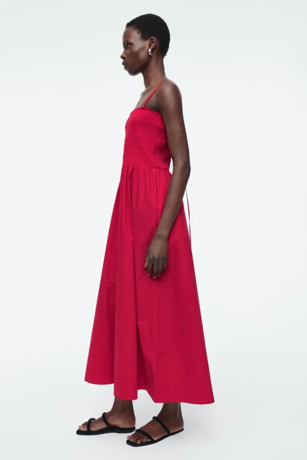 COS SHIR MIDI DRESS RED Outlet