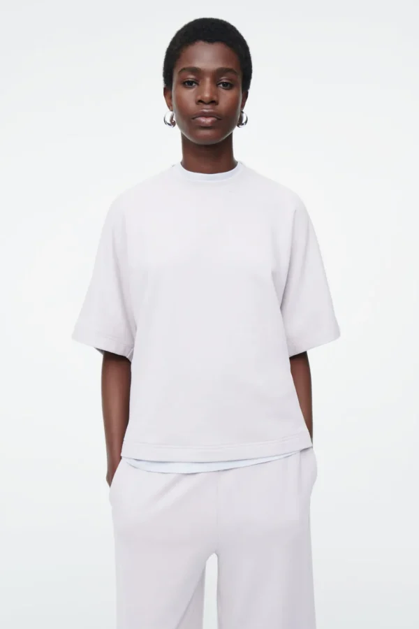 COS SHORT-SLEEVED JERSEY SWEATSHIRT LILAC Store