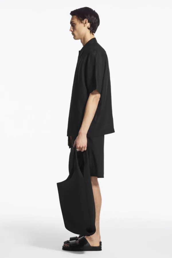 COS SHORT-SLEEVED LINEN SHIRT BLACK Clearance