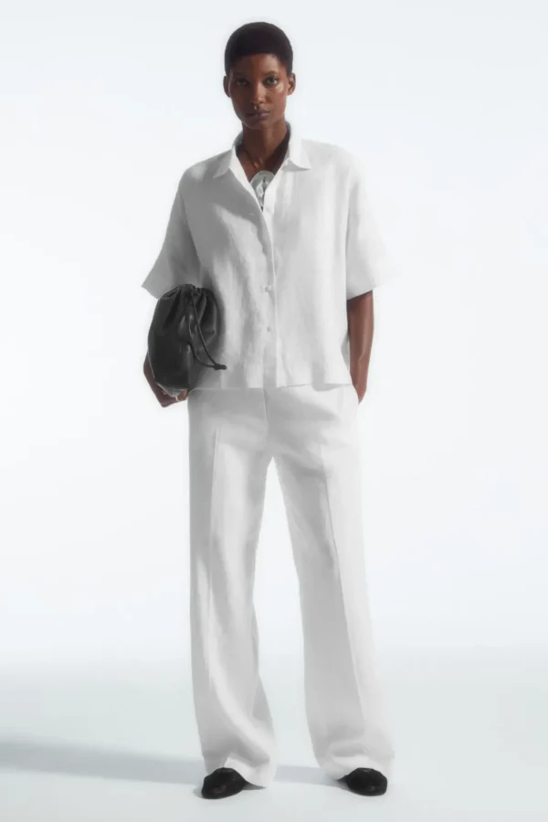 COS SHORT-SLEEVED LINEN SHIRT WHITE Discount