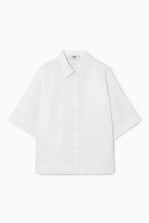 COS SHORT-SLEEVED LINEN SHIRT WHITE Discount