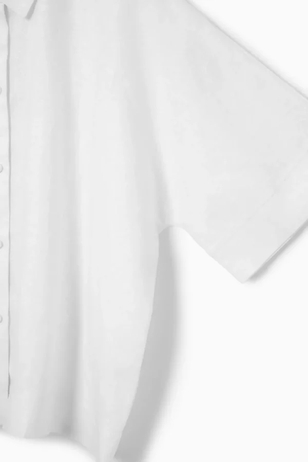 COS SHORT-SLEEVED LINEN SHIRT WHITE Discount