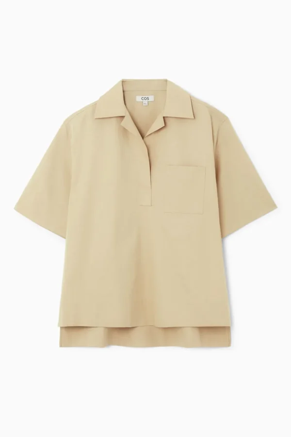 COS SHORT-SLEEVED RESORT SHIRT BEIGE Fashion