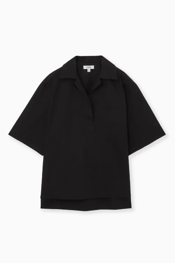 COS SHORT-SLEEVED RESORT SHIRT BLACK Online