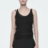 COS SILK TANK TOP BLACK Best Sale