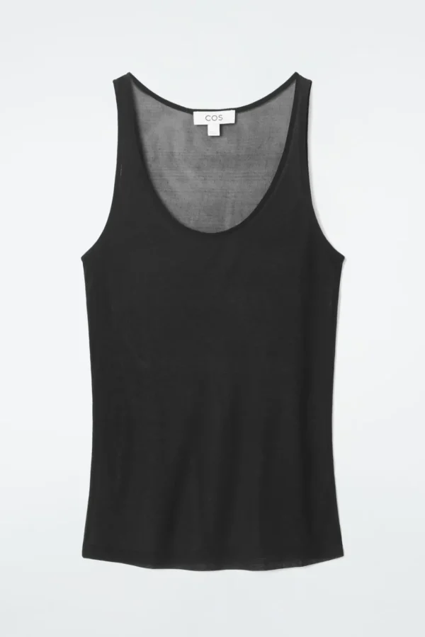 COS SILK TANK TOP BLACK Best Sale