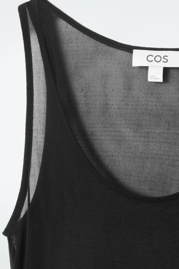 COS SILK TANK TOP BLACK Best Sale