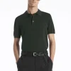 COS SLIM KNITTED SILK POLO SHIRT DARK GREEN Shop