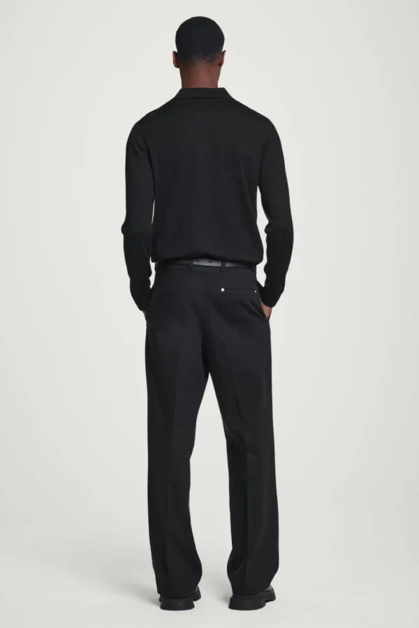 COS SLIM MERINO WOOL POLO SHIRT BLACK Online