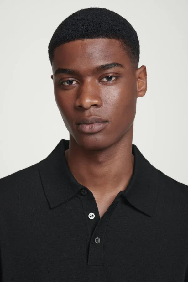 COS SLIM MERINO WOOL POLO SHIRT BLACK Online