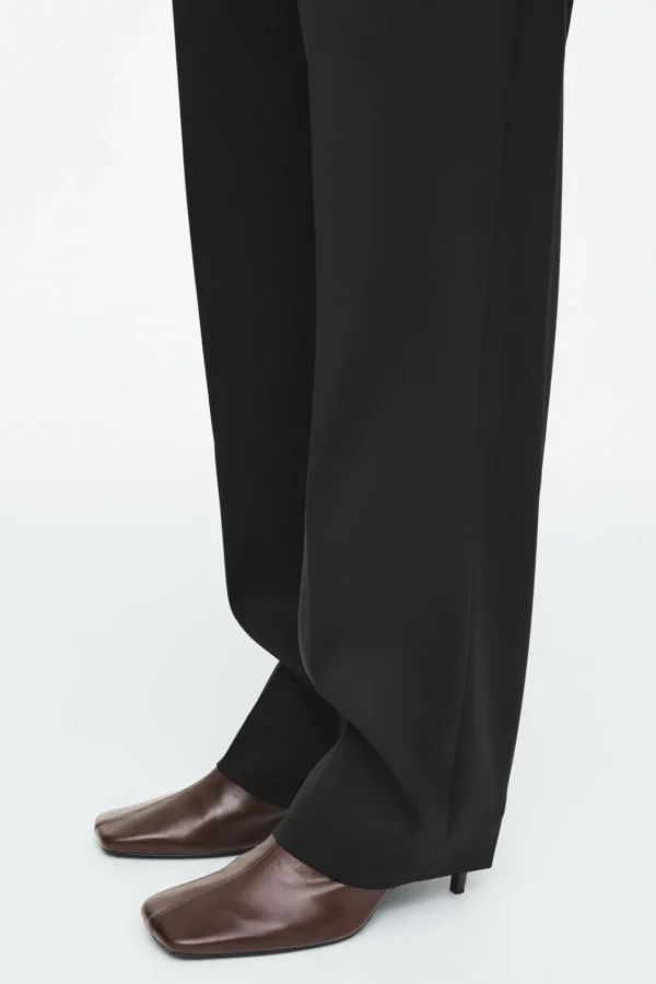 COS SLIM TAILORED WOOL-BLEND PANTS BLACK Cheap