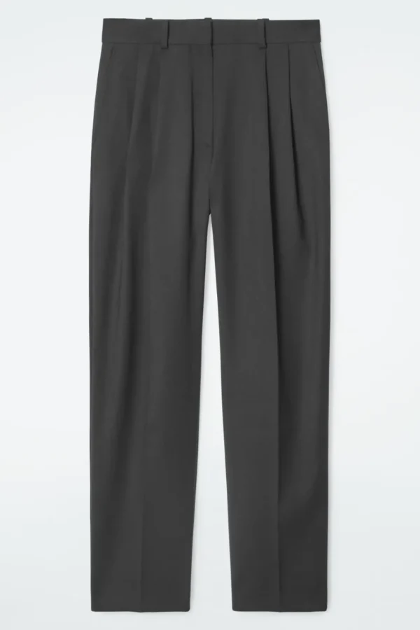 COS SLIM TAILORED WOOL-BLEND PANTS BLACK Cheap